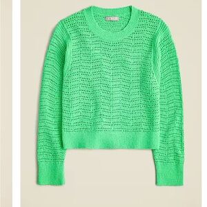 J. Crew Pointelle Crew Neck Sweater 100% Cotton
